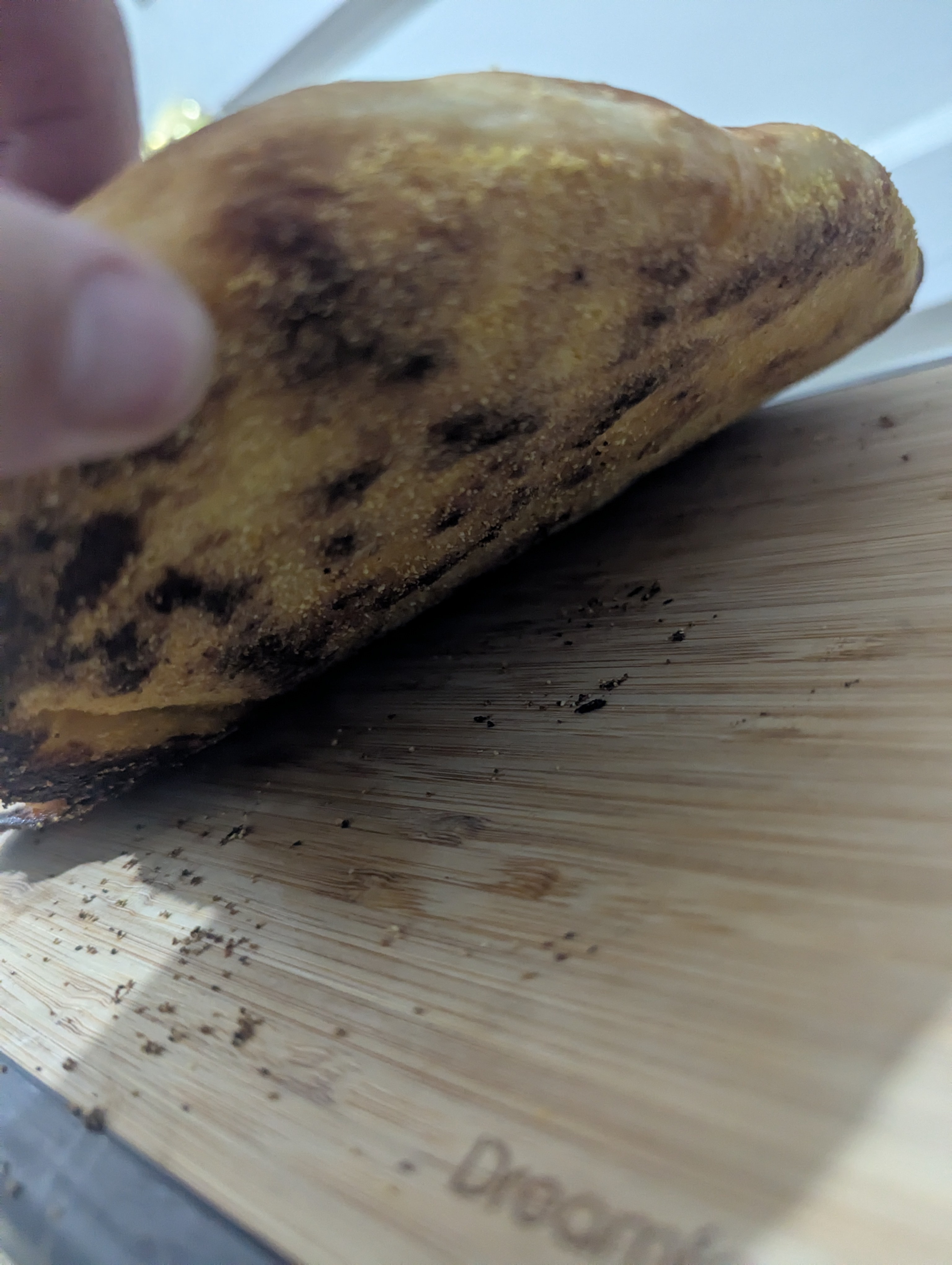 Leoparding on bottom of pizza